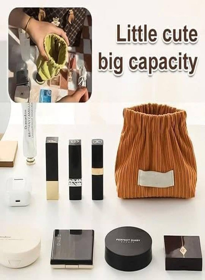 REDUCK حقيبة تخزين من قماش الكوردروي المرن من ريداك - منظم مجوهرات صغير، حقيبة مكياج صغيرة، حقيبة مستحضرات تجميل للسفر، محفظة صغيرة، حقيبة تخزين إكسسوارات الشعر وأحمر الشفاه للنساء والفتيات (1) - Image 3