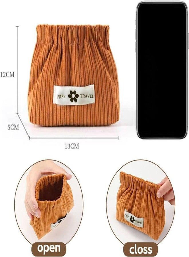 REDUCK حقيبة تخزين من قماش الكوردروي المرن من ريداك - منظم مجوهرات صغير، حقيبة مكياج صغيرة، حقيبة مستحضرات تجميل للسفر، محفظة صغيرة، حقيبة تخزين إكسسوارات الشعر وأحمر الشفاه للنساء والفتيات (1) - Image 5