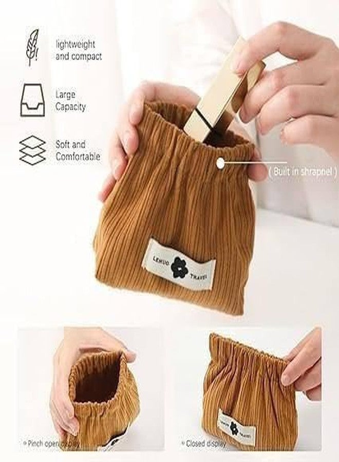 REDUCK حقيبة تخزين من قماش الكوردروي المرن من ريداك - منظم مجوهرات صغير، حقيبة مكياج صغيرة، حقيبة مستحضرات تجميل للسفر، محفظة صغيرة، حقيبة تخزين إكسسوارات الشعر وأحمر الشفاه للنساء والفتيات (1) - Image 4