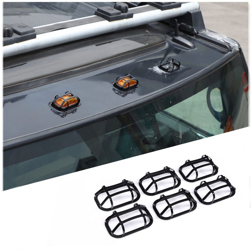 Roof Light Cover Guards Fit for Hummer H2 20032009 Roof Front and Rear Light Protective Grille Cover Roof Tailgate Lamp Bezels Covers Trim Molding 6 PCS Roof Front and Rear Light