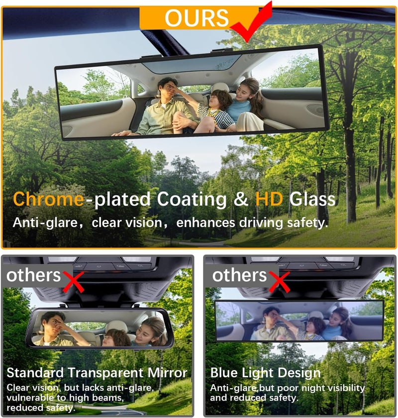 HmmtyRack Universal 11.81 Inch Panoramic Convex Rearview Mirror - Image 4
