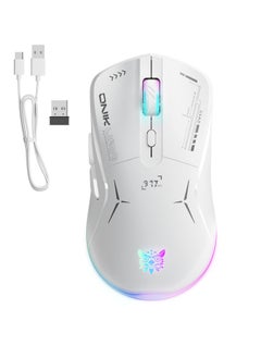 onikuma Gaming Mouse, Wired/Wireless/Bluetooth Tri-Mode, Laptop Wireless Mouse, Portable Type-C Rechargeable 4800 DPI Mouse with 7 RGB Lighting Modes  - Image 1