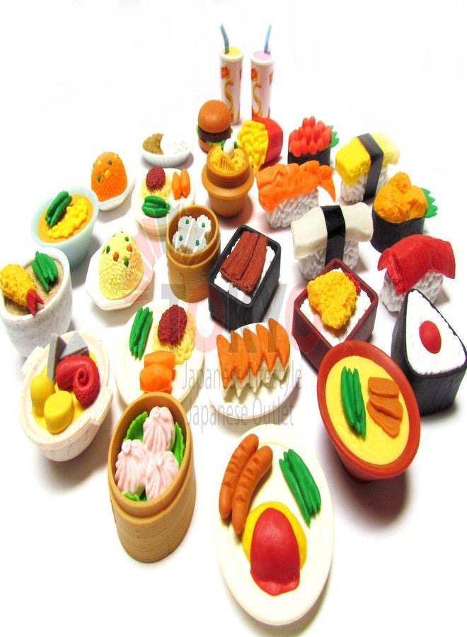 Iwako 20 of Assorted IWAKO Japanese Puzzle Eraser - Restaurant Food Collection (20 will be randomly selected from images) - Image 1