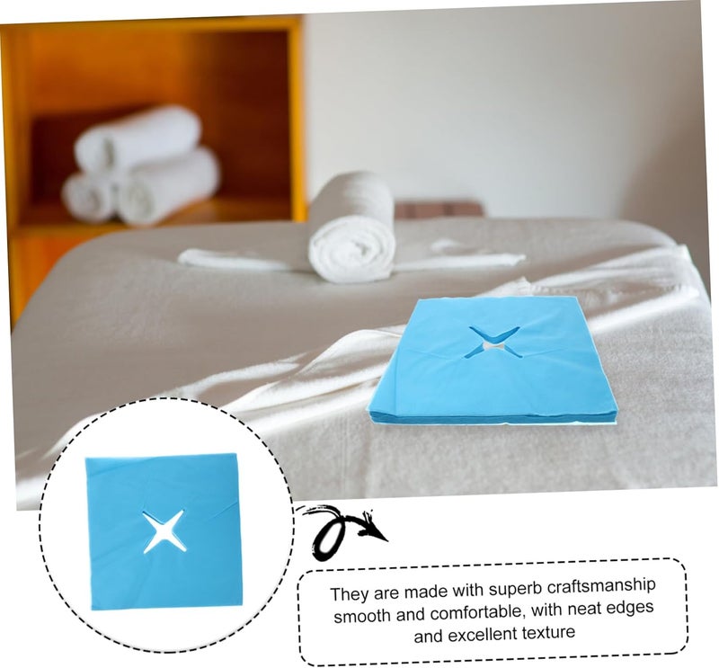 100pcs Breathable Non-Stick Massage Pillow Covers Disposable Face Mats X-Shaped Blue for Salon Spa - Image 4