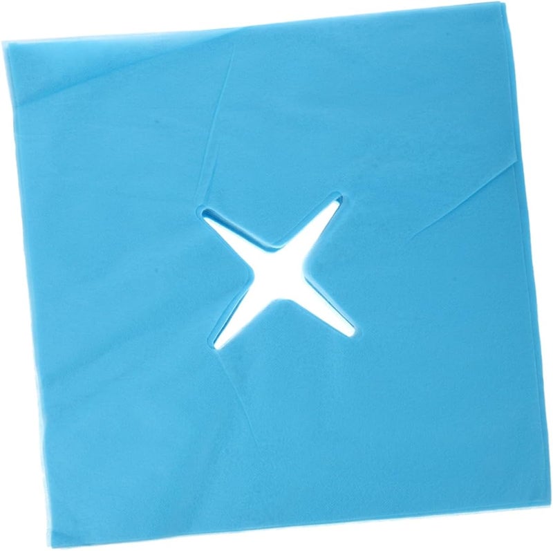 100pcs Breathable Non-Stick Massage Pillow Covers Disposable Face Mats X-Shaped Blue for Salon Spa - Image 1
