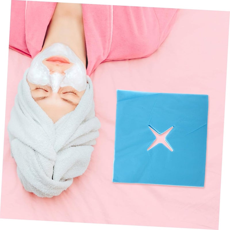 100pcs Breathable Non-Stick Massage Pillow Covers Disposable Face Mats X-Shaped Blue for Salon Spa - Image 3