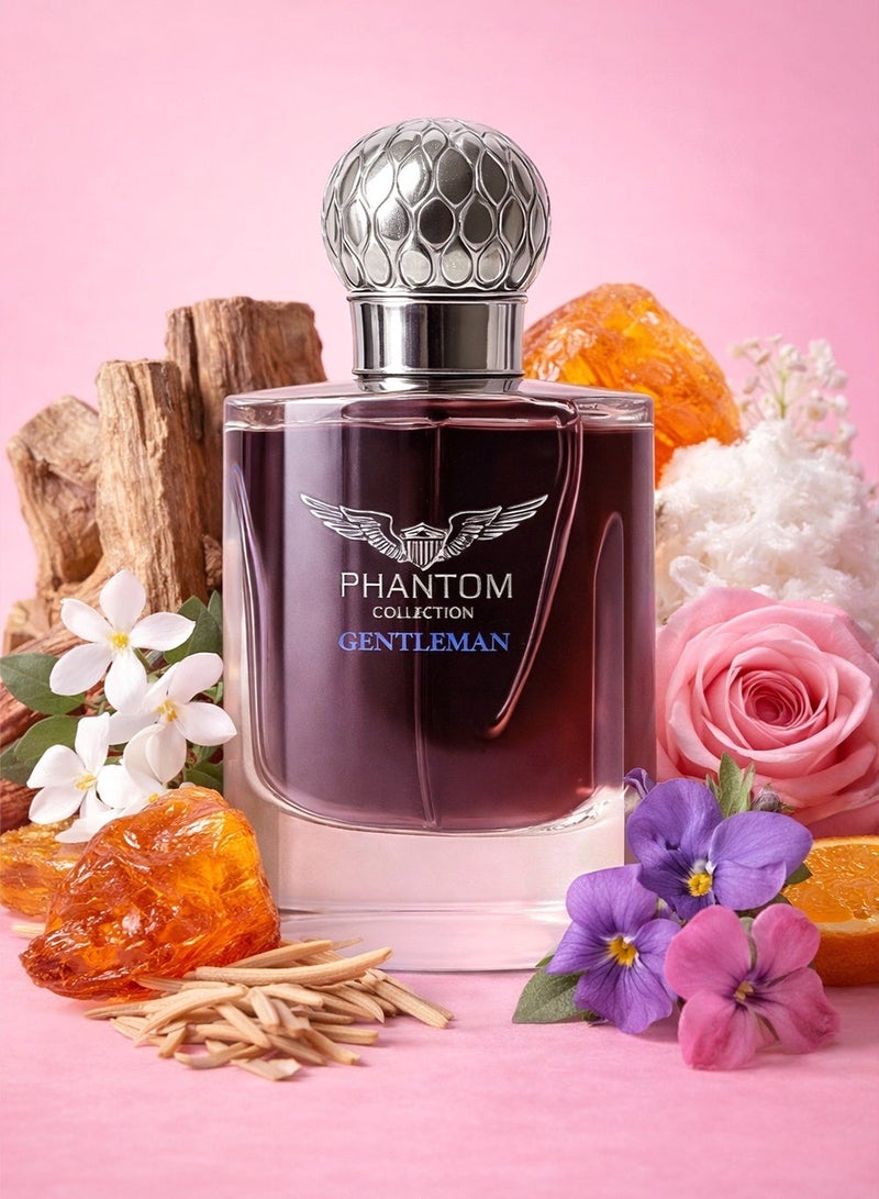 Linea De Bella Phantom Collection Gentlemen EDP 100ML | Long Lasting Perfume for Men with Patchouli & Leather | Extrait Perfume Gift for Men - Image 1