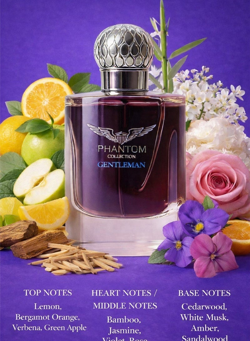Linea De Bella Phantom Collection Gentlemen EDP 100ML | Long Lasting Perfume for Men with Patchouli & Leather | Extrait Perfume Gift for Men - Image 2