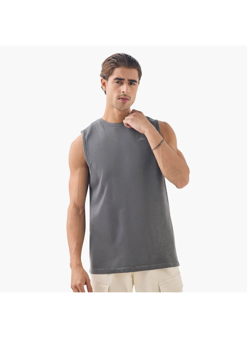 كابا Kappa Logo Print Sleeveless Vest with Round Neck