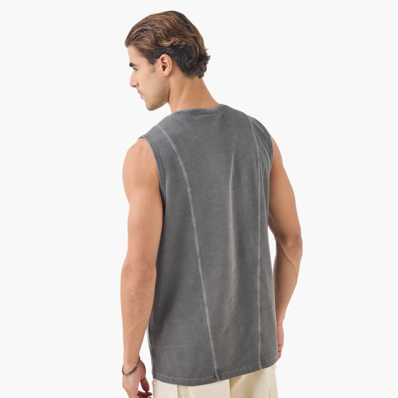 Kappa Kappa Logo Print Sleeveless Vest with Round Neck