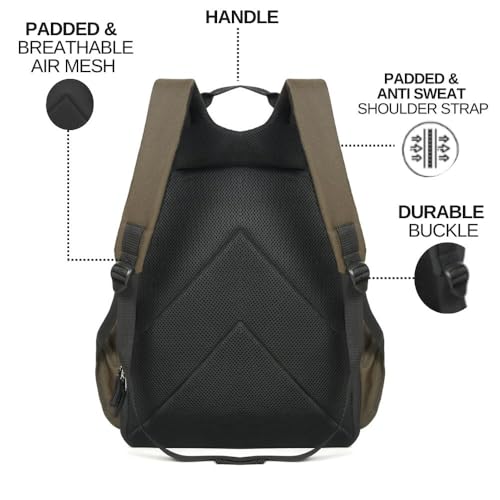 Kaaytee Voyager Plus Anti Theft Number Lock Backpack Bag with 15.6 Inch Laptop Compartment, USB Charging Port & Organizer Pocket for Men Women Boys Girls- (Olive Green) - Image 5