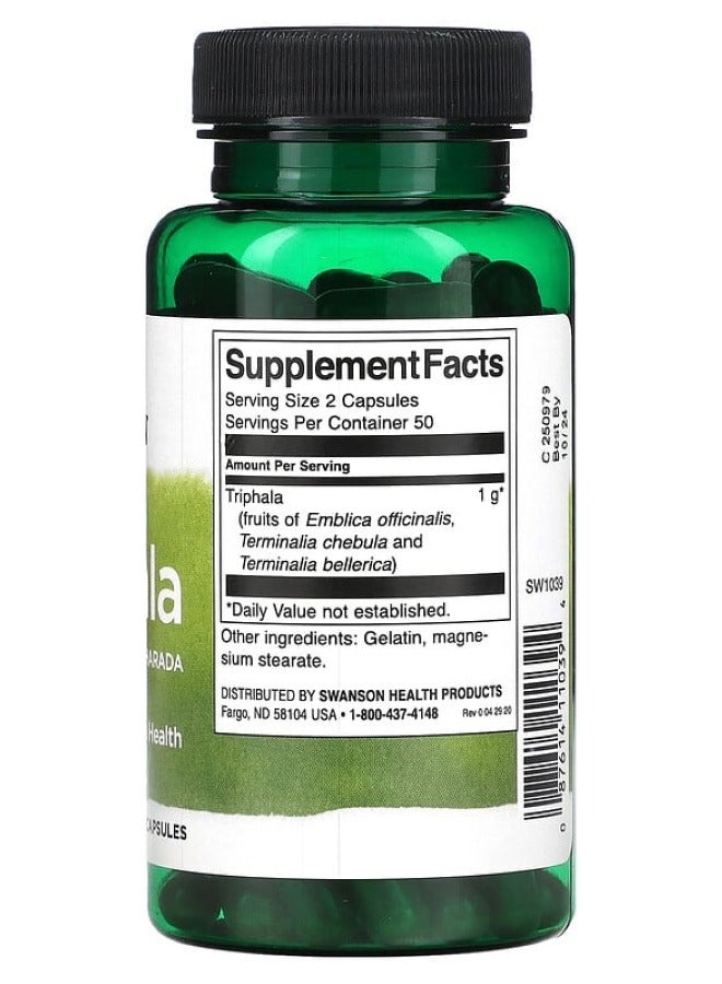 سوانسون تريفالا مع الأملج الشائع والبهادة والحرادة 500 ملجم 100 كبسولة - Image 2