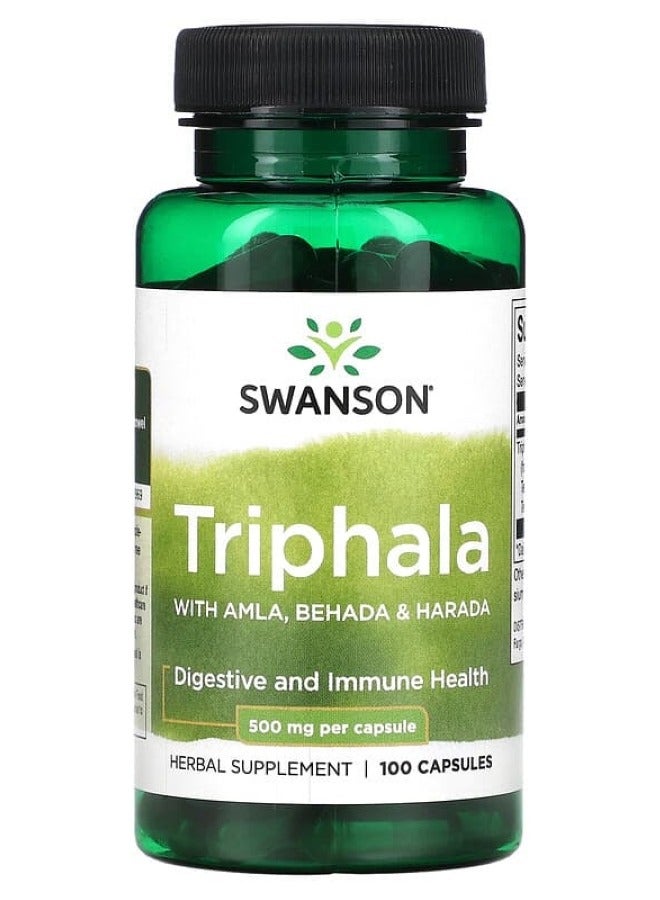 سوانسون تريفالا مع الأملج الشائع والبهادة والحرادة 500 ملجم 100 كبسولة - Image 1