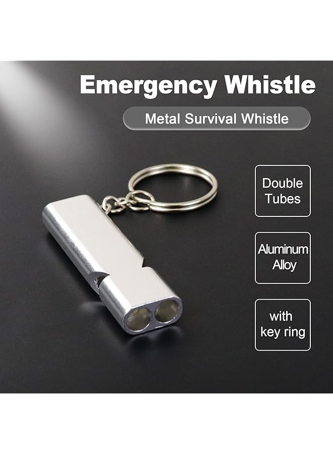 KASTWAVE Emergency Whistle Metal Survival Whistle Double Tubes Safety Whistles for Boating Outdoor Camping Hiking Hunting Sports Dog Training (4 PCS silver and gold) - Image 4