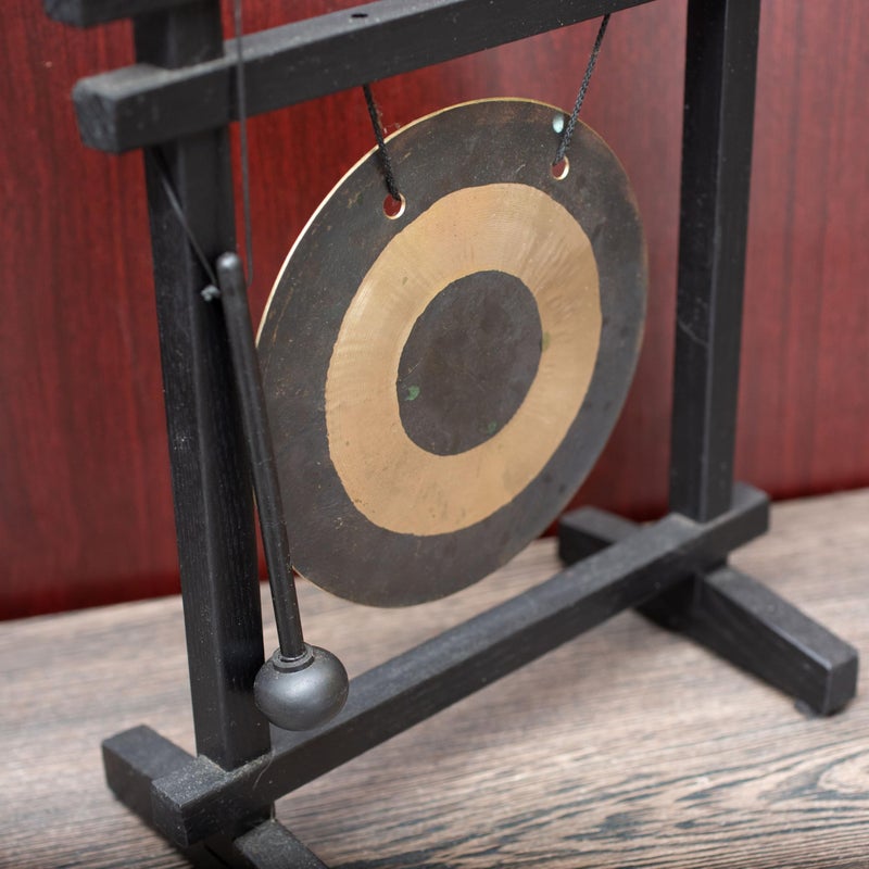 Woodstock Chimes Woodstock Wind Chimes Desk Gong, Brass Hand-Hammered Bronze, Medium 12 - Inch Tall, for Meditation, Yoga, Classrooms, Offices, Great for Awareness, Relaxation - Image 5