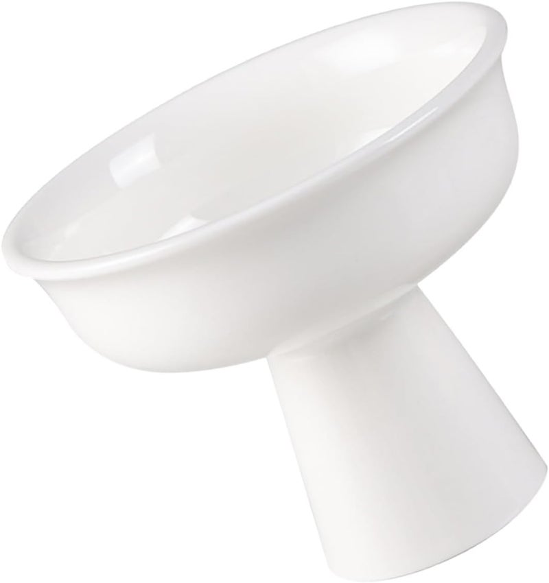 ABOOFAN Ceramic High Base Dessert Bowl 5-inch White Footed Ice Cream Cup Yogurt Serving Dish Household Kitchen Smoothie Container for Fruit Salad and Pudding - Image 1