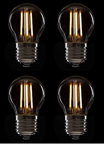 Mufasa 4 Watts E27 Base G45 Round Shape LED Filament Bulb, Small Vintage Ambience Bulbs, 50mm Diameter (Please Check Dimensions Image) (Warm White) (Pack Of 4) - Image 2