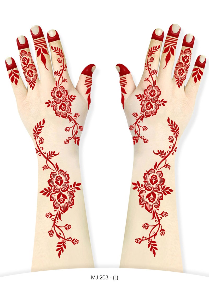 Majarat henna sticker. (Henna stencil / Tattoo sticker / Self adhesive henna sticker) Arabic henna design sticker for two hands, Size: Large (for Adults) – MJ 203 - pzsku/ZE4753E8BBAC5E6F15ED2Z/45/_/1667760664/433f9b40-4d8a-4cf9-bf05-62c8ee348281