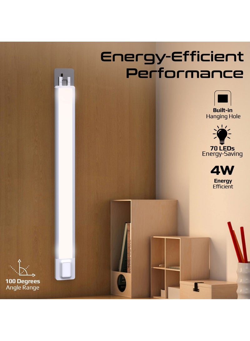 Promate 40cm LED Light with Motion Sensor, 100lm Brightness, Energy-Efficient 4W LEDs, USB-C Rechargeable 2000mAh Battery, Easy Adhesive Installation, Ideal for Under Cabinet Use, Lumia-40 White - Image 4
