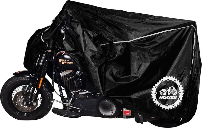 Nuzari Heavy Duty Waterproof Motorcycle Cover - Extra Large Black - Image 3