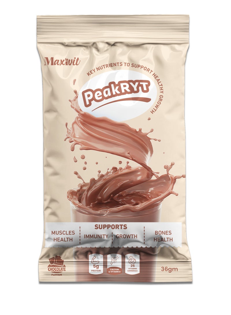 ماكسيفيت بيكريت - بنكهة الشوكولاتة  مشروب  لزيادة الوزن ، 5 غ بروتين، 25 فيتامين ومعادن، من سن 4 سنوات فما فوق -  10 اكياس (360 جرام) - Image 3