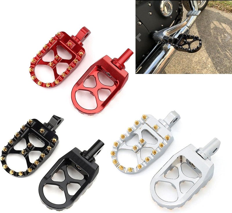 Wivplex MX Offroad Motorcycle Foot Pegs - Red - Image 5