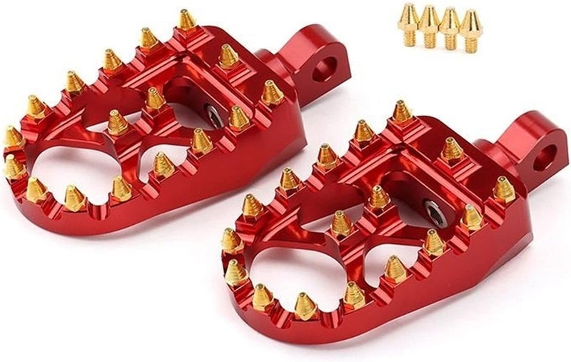 Wivplex MX Offroad Motorcycle Foot Pegs - Red - Image 1