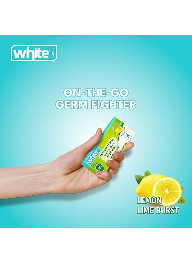 وايت 6 عبوات من مناديل وايت المضادة للبكتيريا متعددة الأغراض برائحة الليمون 10 منديل - Image 2