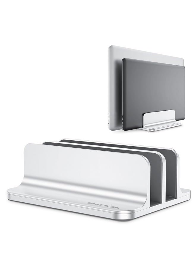 Omoton Updated Dock Version Vertical Laptop Stand (Up to 17.3in, Silver) - Image 1