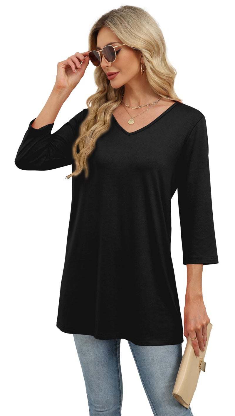 OFEEFAN Black Dress Tops For Women Work Shirts For Women With Leggings XL - Image 4