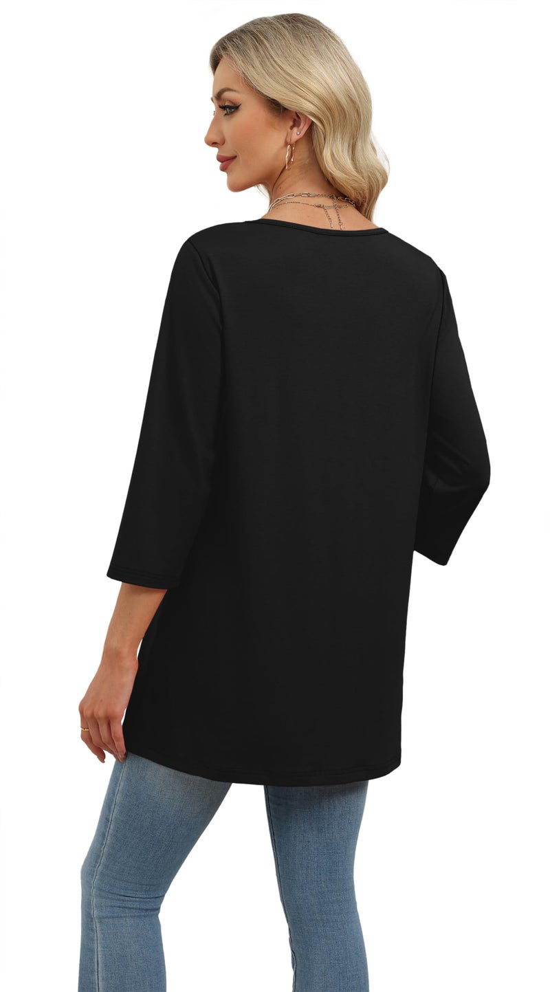 OFEEFAN Black Dress Tops For Women Work Shirts For Women With Leggings XL - Image 5