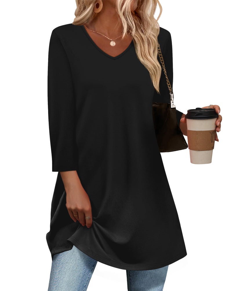 OFEEFAN Black Dress Tops For Women Work Shirts For Women With Leggings XL - Image 1