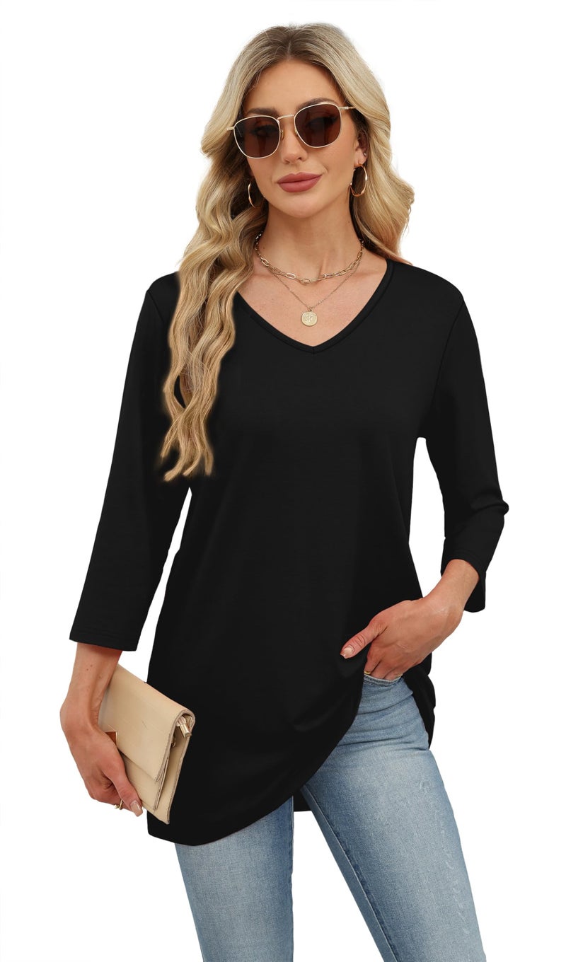 OFEEFAN Black Dress Tops For Women Work Shirts For Women With Leggings XL - Image 3