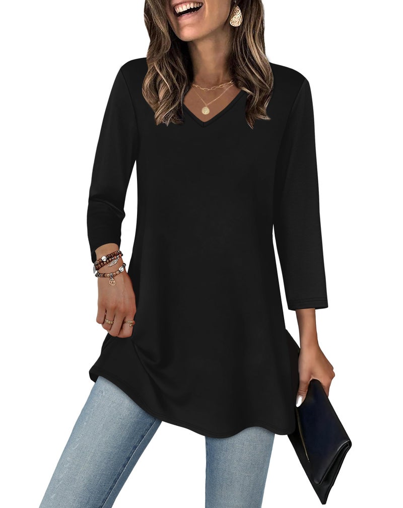OFEEFAN Black Dress Tops For Women Work Shirts For Women With Leggings XL - Image 2