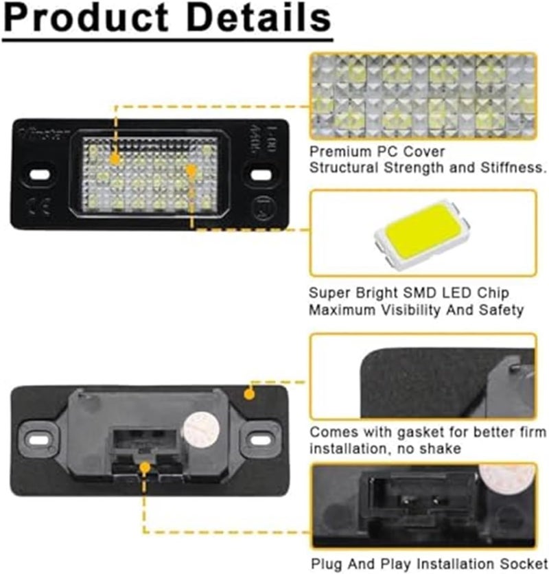 Wivplex 2PCS LED Number Plate Light for VW Models - Image 3