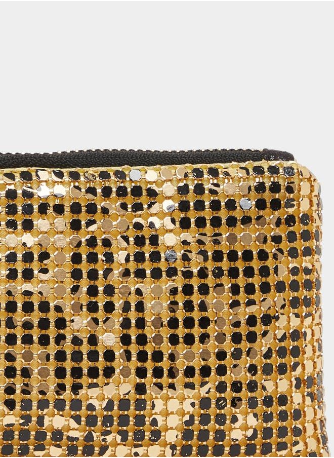 Styli Embellished Clutch with Zip Closure  - Image 3