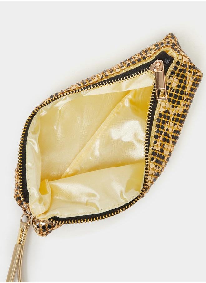 Styli Embellished Clutch with Zip Closure  - Image 4