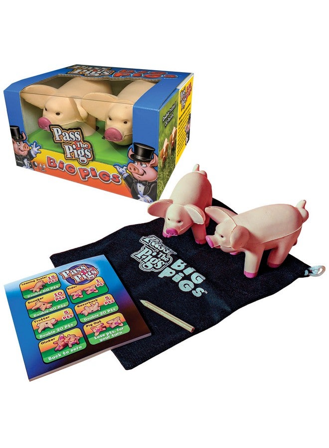 Winning Moves Pass The Pigs Big Pigs by Winning Moves Games USA, Hysterical Pig-Dice Rolling Game with Oversized Foam Pigs for 2 to 4 Players, Ages 8 + - Image 1
