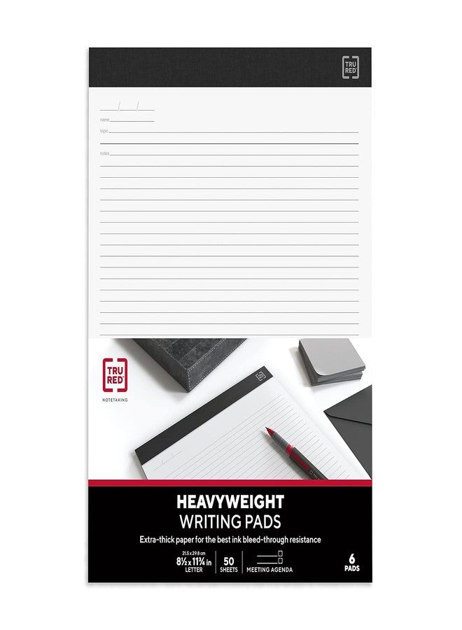 TRU RED Meeting Agenda Notepad, 8.5” x 11.75”, White, 50 Sheets/Pad - Image 4