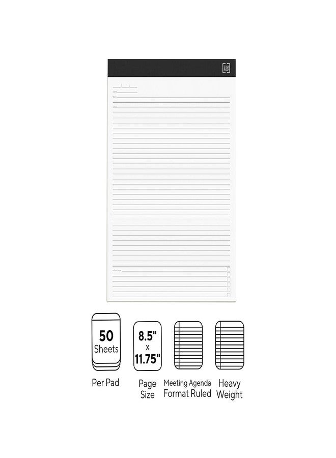 TRU RED Meeting Agenda Notepad, 8.5” x 11.75”, White, 50 Sheets/Pad - Image 3