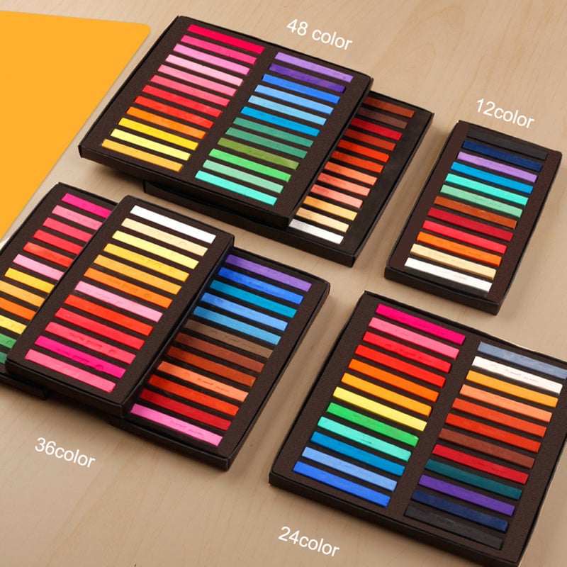 Square Pastel Set 12/24/36/48 Colors Soft Dry Pastel Artist Chalk Pastel Sticks Non for Office School Art Drawing Painting Supplies - Image 5