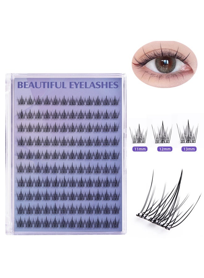 فلاي رود مجموعة تمديد الرموش ذاتية اللصق، مجموعة رموش ناعمة للمبتدئين (مع ملقط)، مجموعة تمديد الرموش اللاصقة 11 مم، 12 مم، 13 مم - 120 قطعة - Image 1