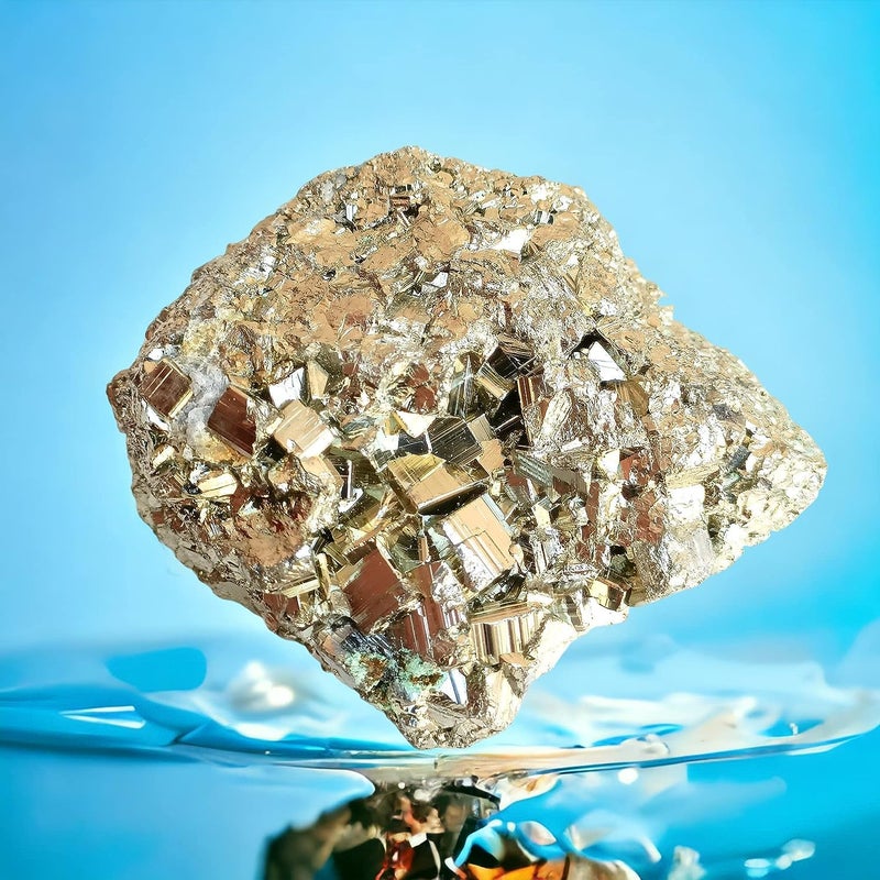 FENGSHUI AGATE منتجات فنج شوي من حجر الأجات حجر البيريت الأصلي للثروة وحظ الأعمال ديكور طاولة العمل مع زيادة قوة الإرادة والتجلي الوزن 80 إلى 100 جرام - Image 3