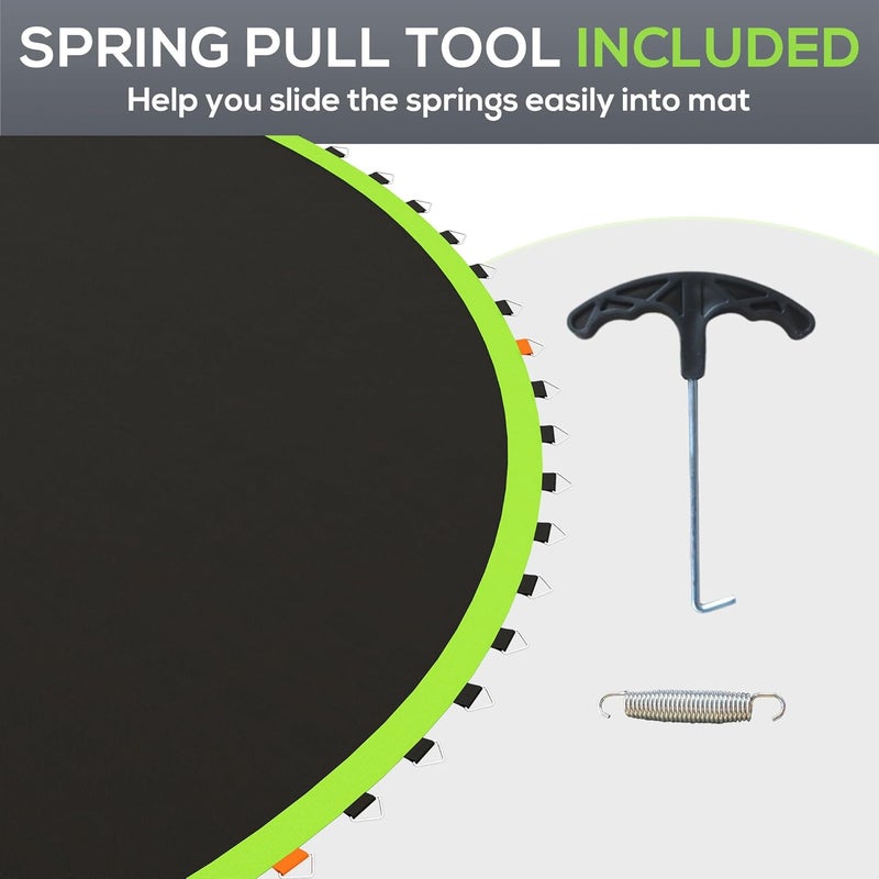 Soozier Trampoline Replacement Mat, Fits 12' Trampoline with 72 V Hooks, 5. 5" Springs, Trampoline Mat with 8 Rows of Stitching, Spring Pull Tool Spring, Frame not Included - Image 5