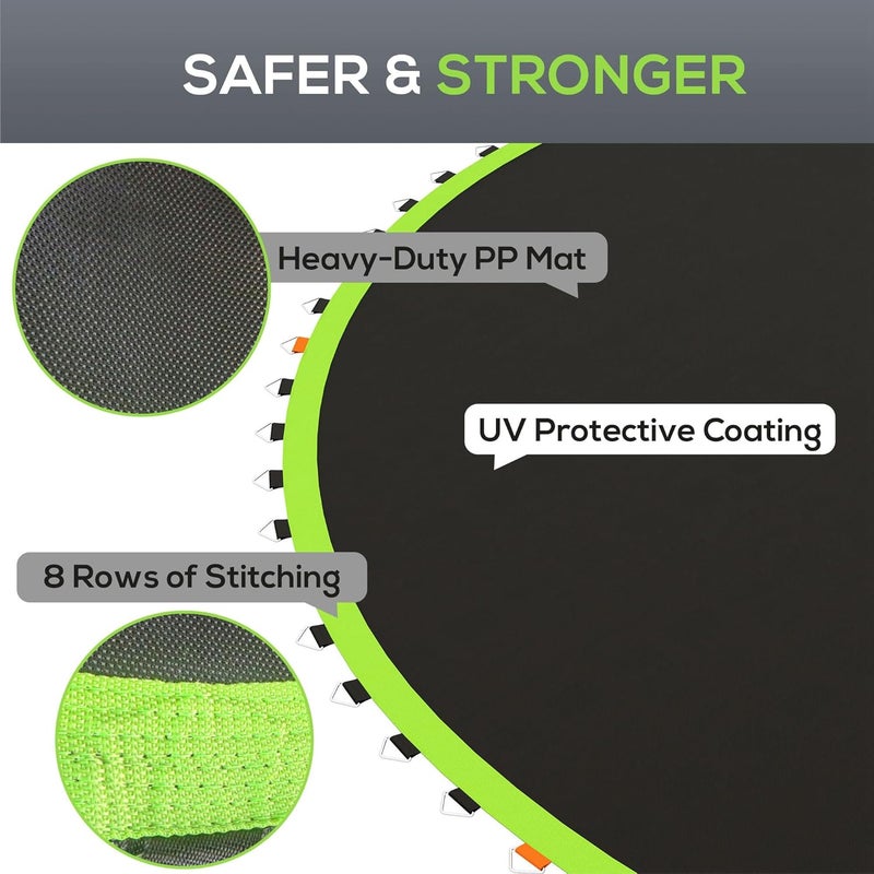 Soozier Trampoline Replacement Mat, Fits 12' Trampoline with 72 V Hooks, 5. 5" Springs, Trampoline Mat with 8 Rows of Stitching, Spring Pull Tool Spring, Frame not Included - Image 4