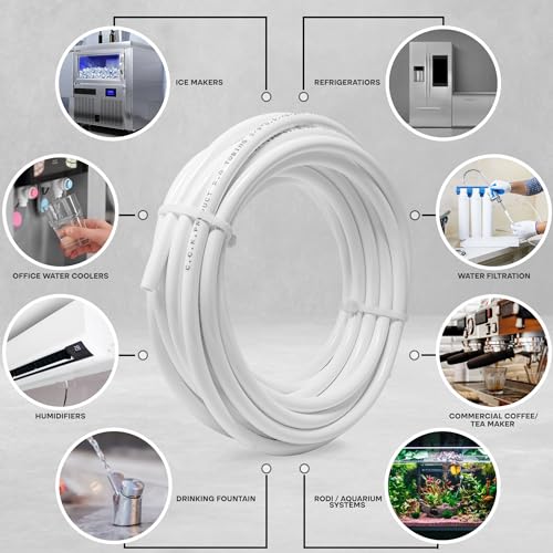 Metpure 3/8" OD x 25 Feet Length LLDPE Polyethylene Tubing for Reverse Osmosis De-ionized Water Filtration Systems, Refrigerators, and Other Appliances (3/8" OD, 25', White) - Image 4