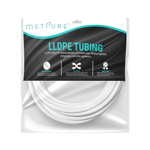 Metpure 3/8" OD x 25 Feet Length LLDPE Polyethylene Tubing for Reverse Osmosis De-ionized Water Filtration Systems, Refrigerators, and Other Appliances (3/8" OD, 25', White) - Image 2