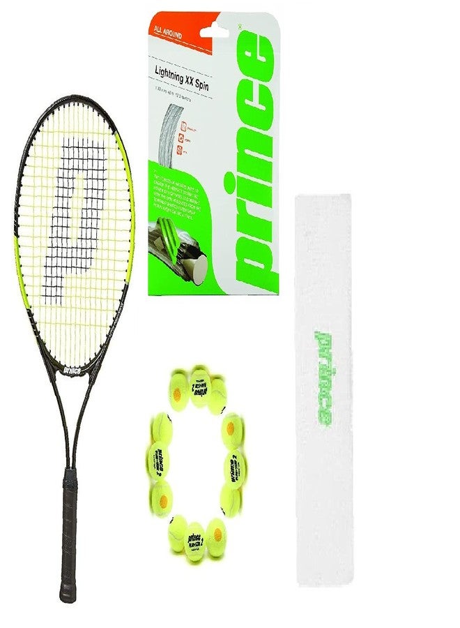 Prince Tennis Racket Thunder 26,Prince-Stage 2-Orange-Std Tennis Ball 1 DOZ with String Lightning XX 16andHEAD Band White Green - Image 2
