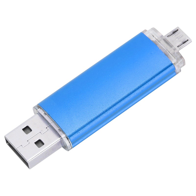 وحدة ذاكرة USB ثنائية الوظائف 2 في 1 OTG USB2.0 ذاكرة تخزين بيانات سعة عالية لون أزرق 128 جيجا بايت - Image 4