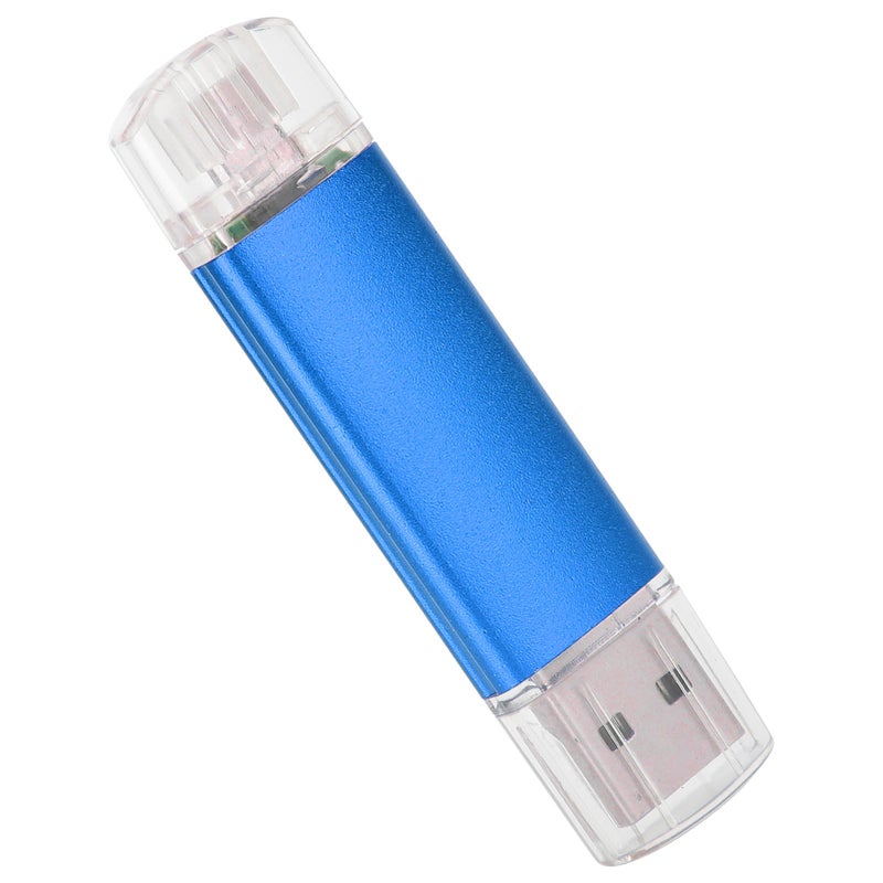 وحدة ذاكرة USB ثنائية الوظائف 2 في 1 OTG USB2.0 ذاكرة تخزين بيانات سعة عالية لون أزرق 128 جيجا بايت - Image 3